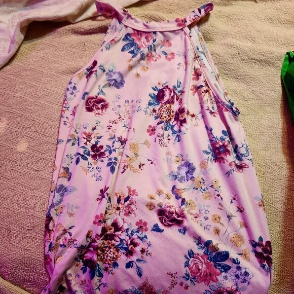 Bibi Floral Waffle Ruffled Tank Top - Picture 2 of 2